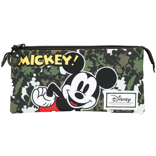 Disney Mickey Mouse Surprise-Mickey Mouse Surprise-Military Green Triple FAN Pencil Case