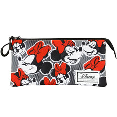 Disney Minnie Mouse Lashes-Estuche Portatodo Triple FAN, Rojo