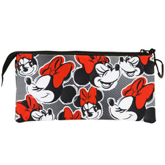 Disney Minnie Mouse Lashes-Estuche Portatodo Triple FAN, Rojo