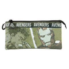 Marvel Los Vengadores Shout-Estuche Portatodo Triple FAN, Verde Militar