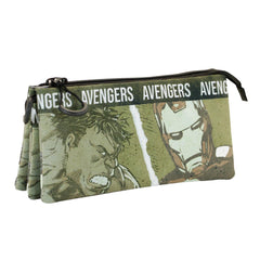 Marvel Los Vengadores Shout-Estuche Portatodo Triple FAN, Verde Militar