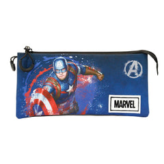 Marvel Capitán América Full-Estuche Portatodo Triple FAN, Azul