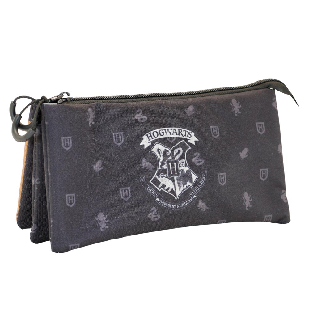 Harry Potter Hogwarts - FAN Triple FAN Pencil Case, Black