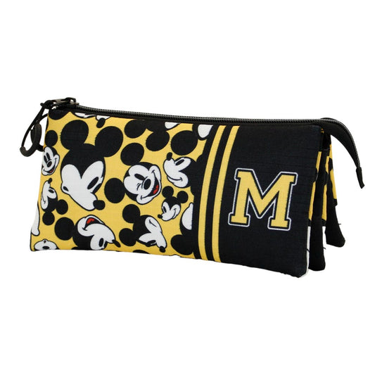 Disney Mickey Mouse Yellow-Triple ECO Pencil Case, Yellow