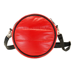 Disney Mickey Mouse Shoes-Bolso Bandolera Redondo Padding, Rojo