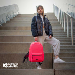 Oh My Pop Fuchsia Neon Fuchsia-Mesh Backpack, Pink
