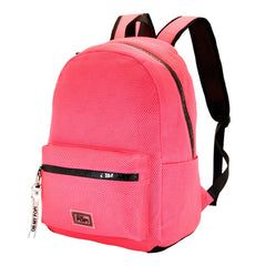 Oh My Pop Fuchsia Neon Fuchsia-Mesh Backpack, Pink