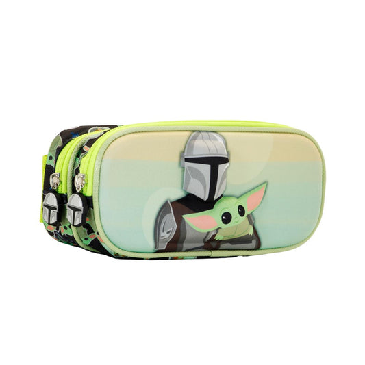 Star Wars The Mandalorian Eyes-Estuche Portatodo 3D Doble, Verde
