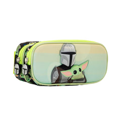 Star Wars The Mandalorian Eyes-Estuche Portatodo 3D Doble, Verde