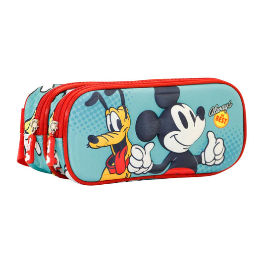 Disney Mickey Mouse Best-Estuche Portatodo 3D Doble, Verde