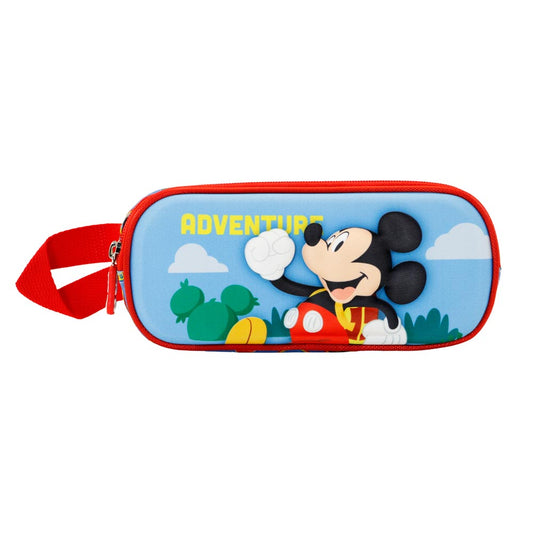 Disney Mickey Mouse Adventure-Estuche Portatodo 3D Doble, Multicolor