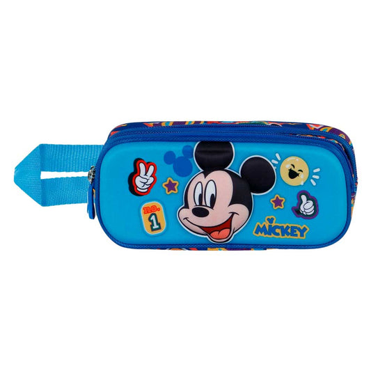 Disney Mickey Mouse Blissy-Estuche Portatodo 3D Doble, Azul