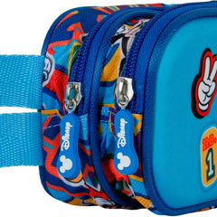 Disney Mickey Mouse Blissy-Estuche Portatodo 3D Doble, Azul