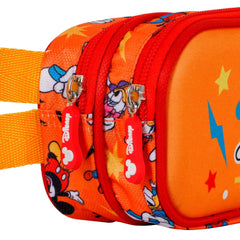 Disney Mickey Mouse Whisper-Estuche Portatodo 3D Doble, Naranja