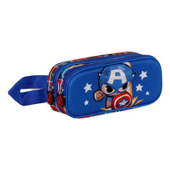 Marvel Capitán América Punch-Estuche Portatodo 3D Doble, Azul