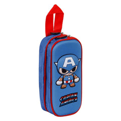 Marvel Capitán América Bobblehead-Estuche Portatodo 3D Doble, Azul