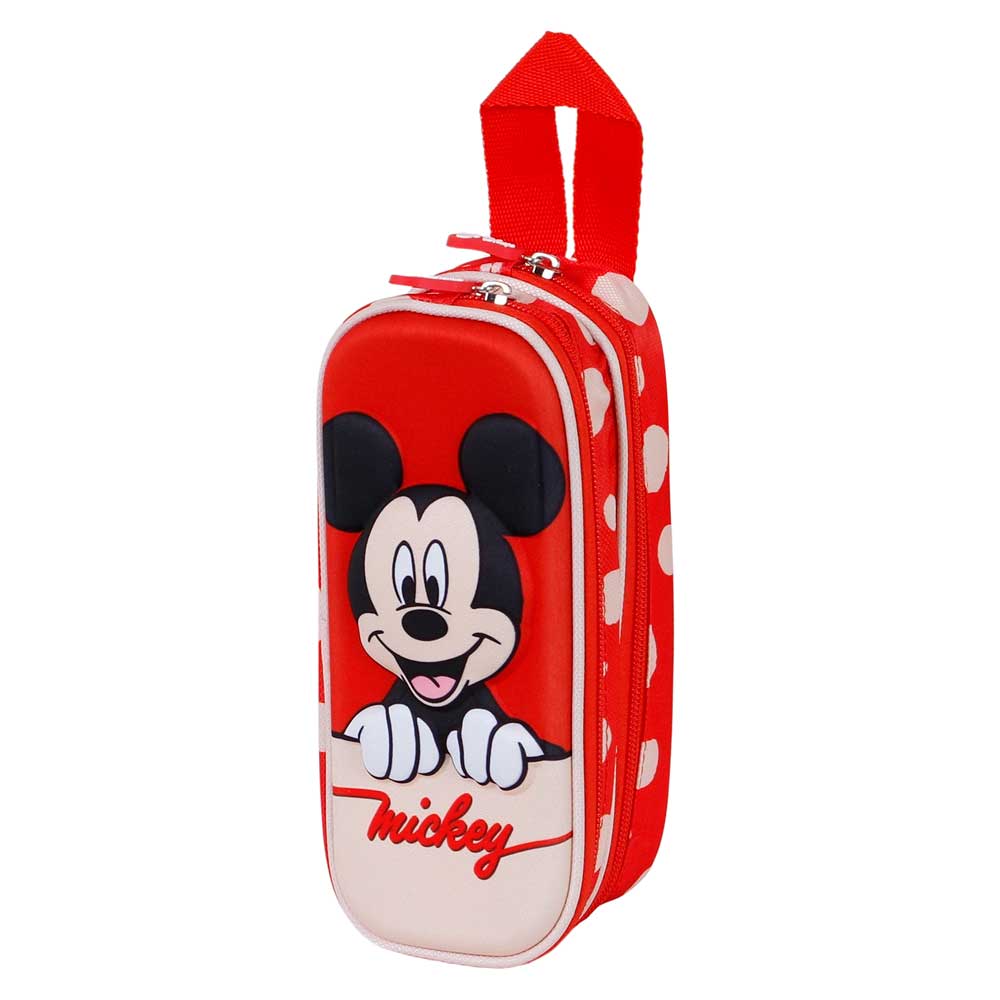 Disney Mickey Mouse Bobblehead-3D Double Pencil Case, Red