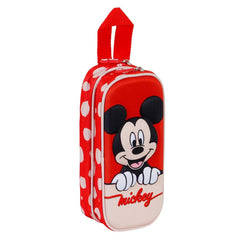 Disney Mickey Mouse Bobblehead-3D Double Pencil Case, Red