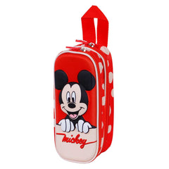 Disney Mickey Mouse Bobblehead-3D Double Pencil Case, Red