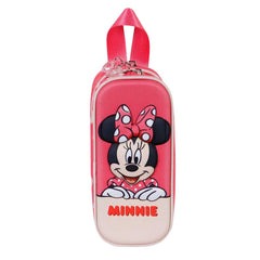 Disney Minnie Mouse Bobblehead-Estuche Portatodo 3D Doble, Rosa