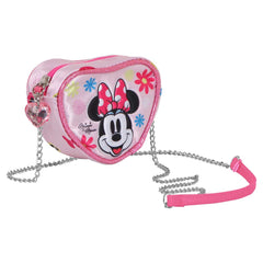 Disney Minnie Mouse Floral-Borsa a Tracolla Cuore Mini, Rosa