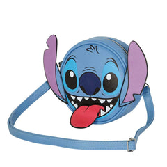 Disney Lilo e Stitch Tongue-Borsa a Tracolla Rotonda, Blu