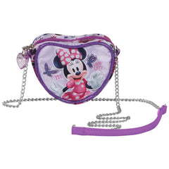 Disney Minnie Mouse Butterflies-Bolso Bandolera Corazón Mini, Lila