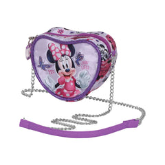 Disney Minnie Mouse Butterflies-Bolso Bandolera Corazón Mini, Lila