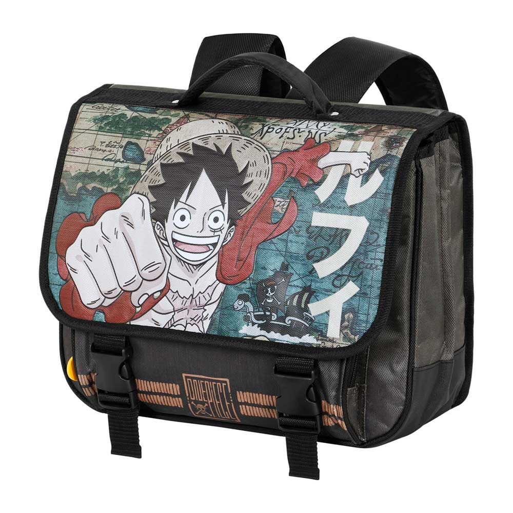 One Piece Map-Zaino Cartable 2.0, Marrone
