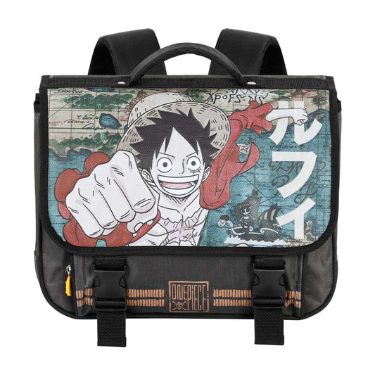One Piece Map-Mochila Cartable 2.0, Marrón