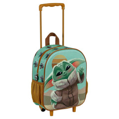 Star Wars The Mandalorian Say Hi-Mochila 3D con Ruedas Pequeña, Verde