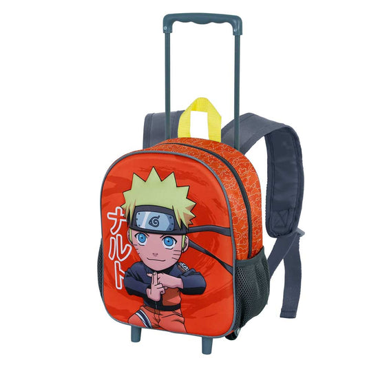 Naruto Chikara-Mochila 3D con Ruedas Pequeña, Multicolor