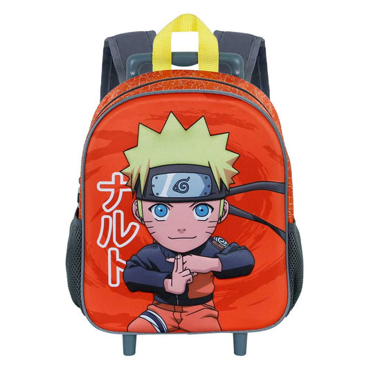 Naruto Chikara-Mochila 3D con Ruedas Pequeña, Multicolor