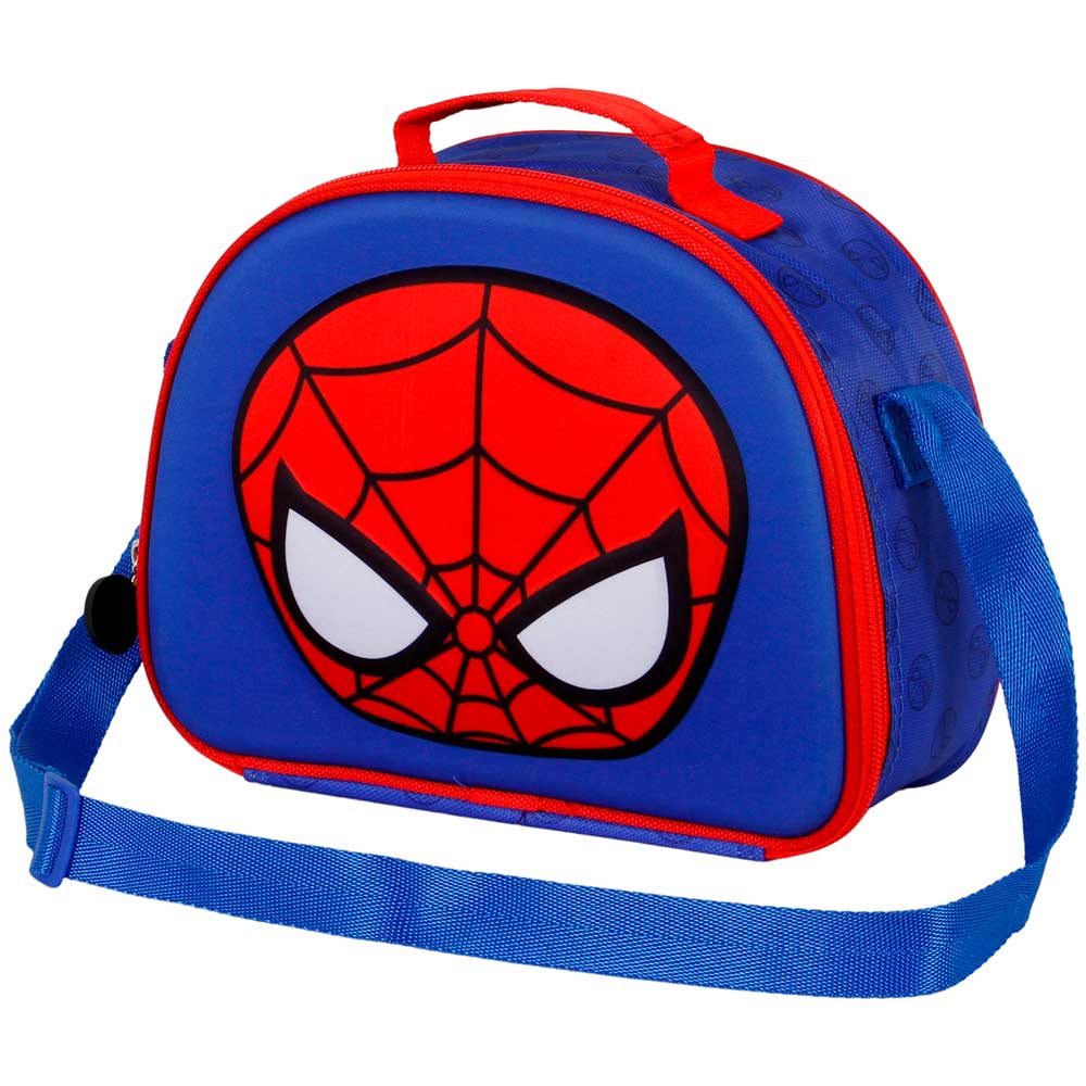 Marvel Spiderman Bobblehead-3D Lunch Bag, Blue