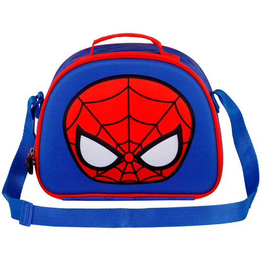 Marvel Spiderman Bobblehead-3D Lunch Bag, Blue