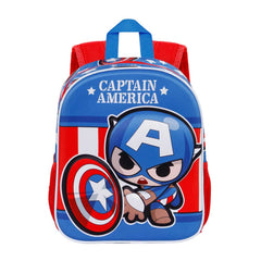 Marvel Captain America Let's go-Backpack 3D Small, bleu