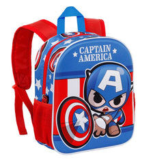 Marvel Captain America Let's go-Backpack 3D Small, bleu