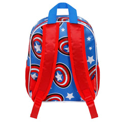 Marvel Captain America Let's go-Backpack 3D Small, bleu