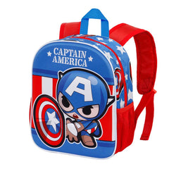 Marvel Captain America Let's go-Backpack 3D Small, bleu