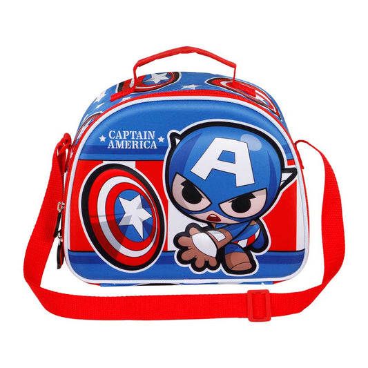 Marvel Captain America Let's go - 3D Lunch Bag, Blue