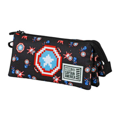Marvel Captain America Captain Pixel-Astuccio Triplo ECO, Nero