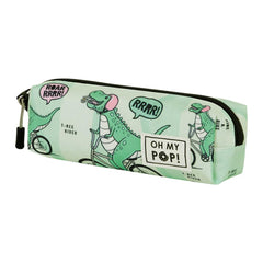 Oh My Pop Dinorrr-Estuche Portatodo Cuadrado FAN 2.0, Verde