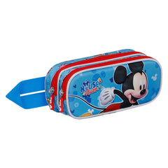 Disney Mickey Mouse House-Estuche Portatodo 3D Doble, Azul