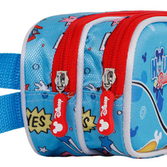 Disney Mickey Mouse House-Estuche Portatodo 3D Doble, Azul