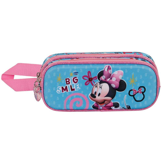 Disney Minnie Mouse Big Smile-Estuche Portatodo 3D Doble, Azul