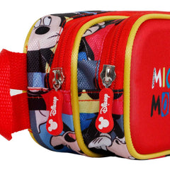 Disney Mickey Mouse Joyful-Estuche Portatodo 3D Doble, Azul