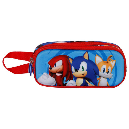 Sonic The Hedgehog Friends-Astuccio 3D Doppio, Blu