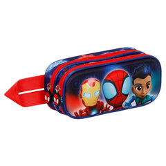 Marvel Spiderman Glow-Double 3D Pencil Case, Blue