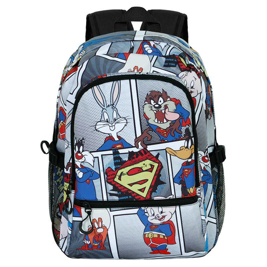 Looney Tunes Super Tunes-Mochila Fight FAN 2.0, Gris