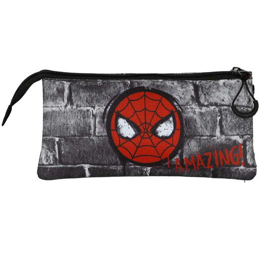 Marvel Spiderman Amazing-Portatodo Triple FAN 2.0, Multicolor